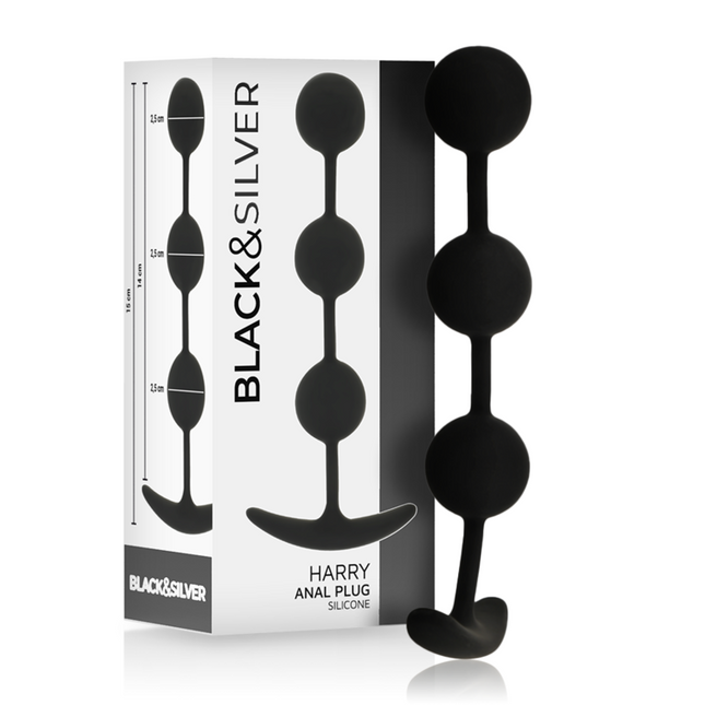 BLACK&SILVER - CHAPELET ANAL HARRY 3 SPHÈRES EN SILICONE 14 CM by BLACK&SILVER