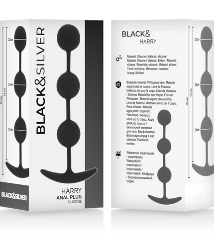 BLACK&SILVER - CHAPELET ANAL HARRY 3 SPHÈRES EN SILICONE 14 CM by BLACK&SILVER