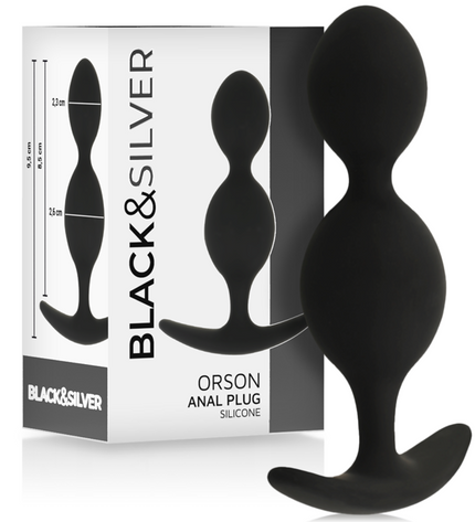 BLACK&SILVER - PLUG ORSON SILICONE 2 ONDES ANAL 9 CM by BLACK&SILVER