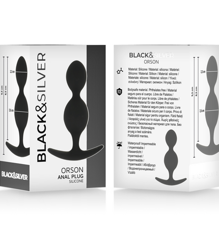 BLACK&SILVER - PLUG ORSON SILICONE 2 ONDES ANAL 9 CM by BLACK&SILVER