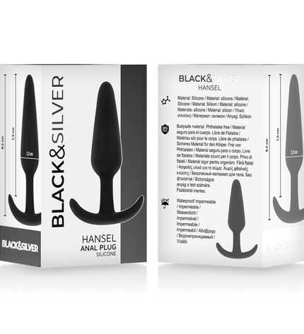 BLACK&SILVER - BOUCHON ANAL EN SILICONE HANSEL AVEC PETITE POIGNÉE by BLACK&SILVER