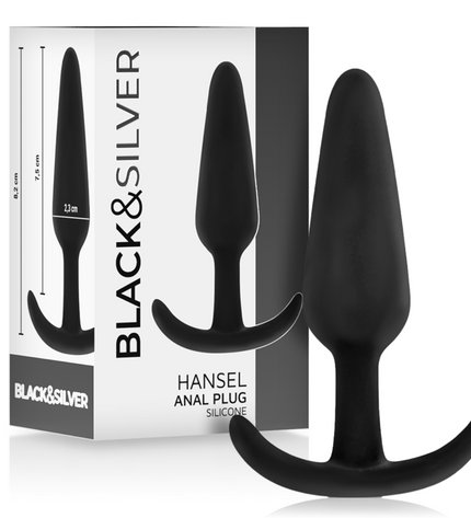 BLACK&SILVER - BOUCHON ANAL EN SILICONE HANSEL AVEC PETITE POIGNÉE by BLACK&SILVER