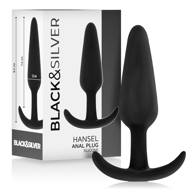 BLACK&SILVER - BOUCHON ANAL EN SILICONE HANSEL AVEC PETITE POIGNÉE by BLACK&SILVER