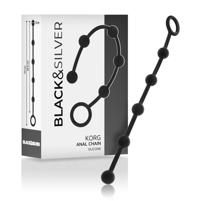 BLACK&SILVER - CHAPELET ANAL KORG SILICONE INITIATION 21 CM by BLACK&SILVER