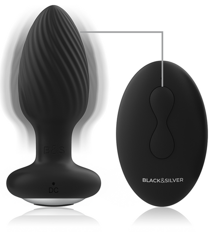 BLACK&SILVER - TÉLÉCOMMANDE DU ROTATEUR ANAL EN SILICONE WELLS PLUG by BLACK&SILVER