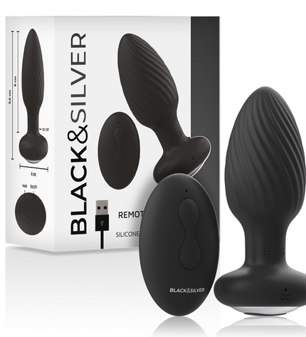 BLACK&SILVER - TÉLÉCOMMANDE DU ROTATEUR ANAL EN SILICONE WELLS PLUG by BLACK&SILVER