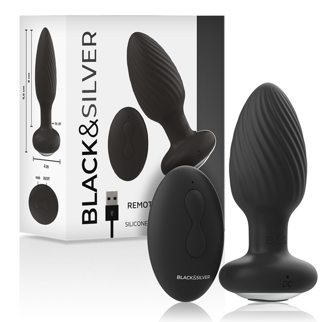 BLACK&SILVER - TÉLÉCOMMANDE DU ROTATEUR ANAL EN SILICONE WELLS PLUG by BLACK&SILVER