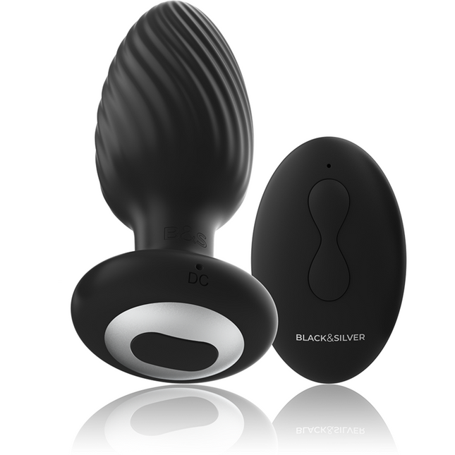 BLACK&SILVER - TÉLÉCOMMANDE DU ROTATEUR ANAL EN SILICONE WELLS PLUG by BLACK&SILVER