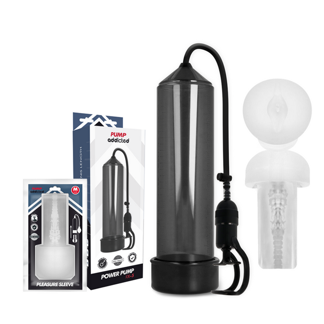 ACCRO À LA POMPE - RX5 NOIR AVEC MASTURBATEUR by PUMP ADDICTED