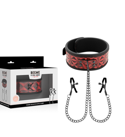 BEGME - COLLIER ÉDITION ROUGE AVEC PINCES TÉLÉMON AVEC DOUBLURE EN NÉOPRÈNE by BEGME RED EDITION