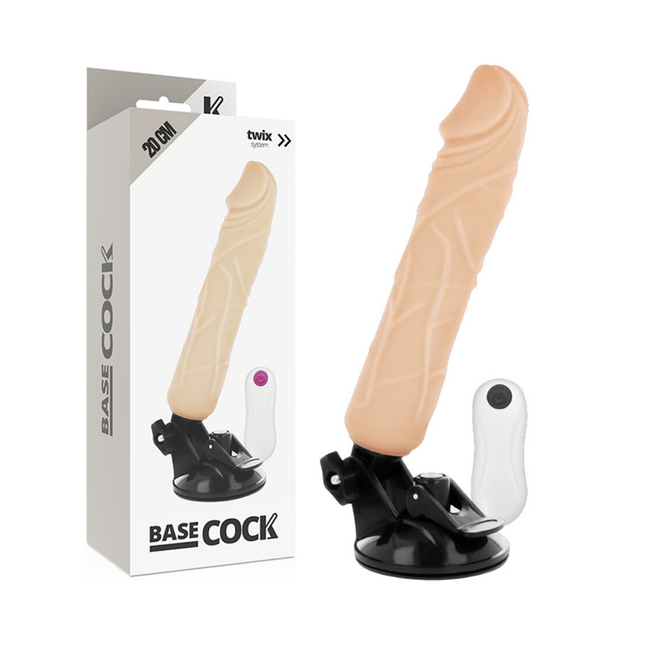 BASECOCK - VIBRATEUR RÉALISTE TÉLÉCOMMANDE NATUREL 20 CM -O- 4 CM by BASECOCK