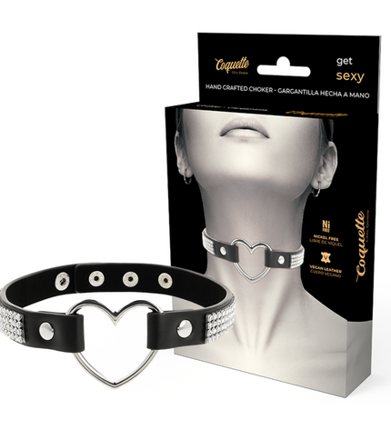COQUETTE CHIC DESIRE - RAS DE COU EN CUIR VEGAN AVEC COEUR by COQUETTE ACCESSORIES