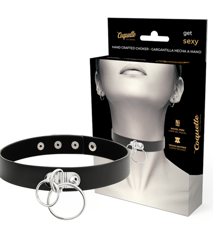 COQUETTE CHIC DESIRE - RAS DE COU DOUBLE ANNEAU EN CUIR VÉGAN by COQUETTE ACCESSORIES
