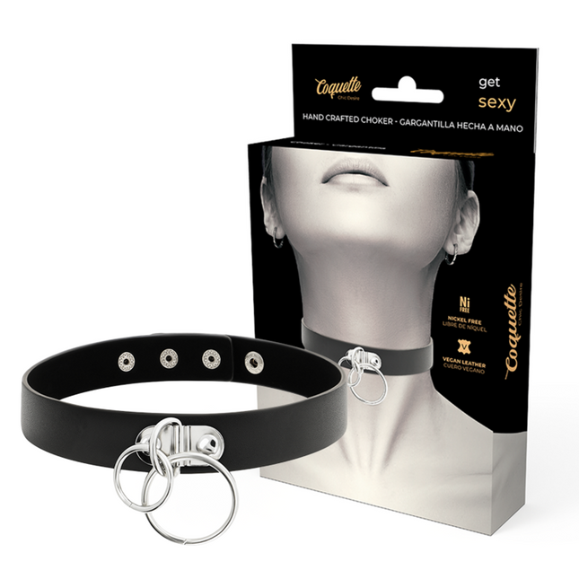 COQUETTE CHIC DESIRE - RAS DE COU DOUBLE ANNEAU EN CUIR VÉGAN by COQUETTE ACCESSORIES