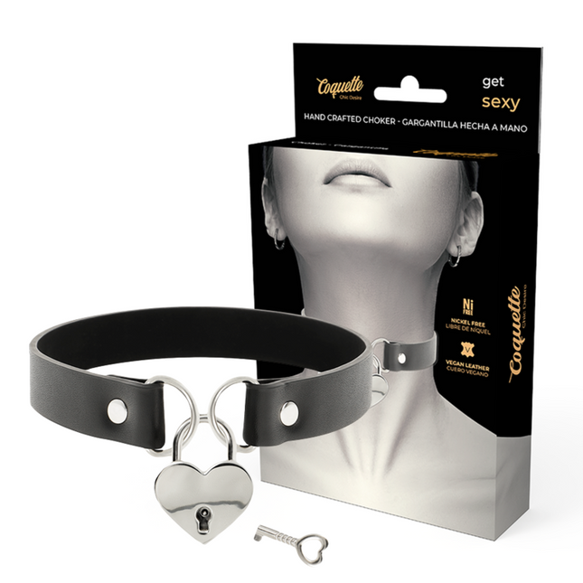 COQUETTE CHIC DESIRE - COLLIER EN CUIR VEGAN AVEC ACCESSOIRE COEUR AVEC CL? by COQUETTE ACCESSORIES