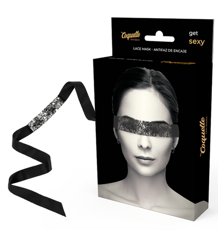COQUETTE CHIC DESIRE - MASQUE EN DENTELLE NOIRE AVEC RUBAN by COQUETTE ACCESSORIES