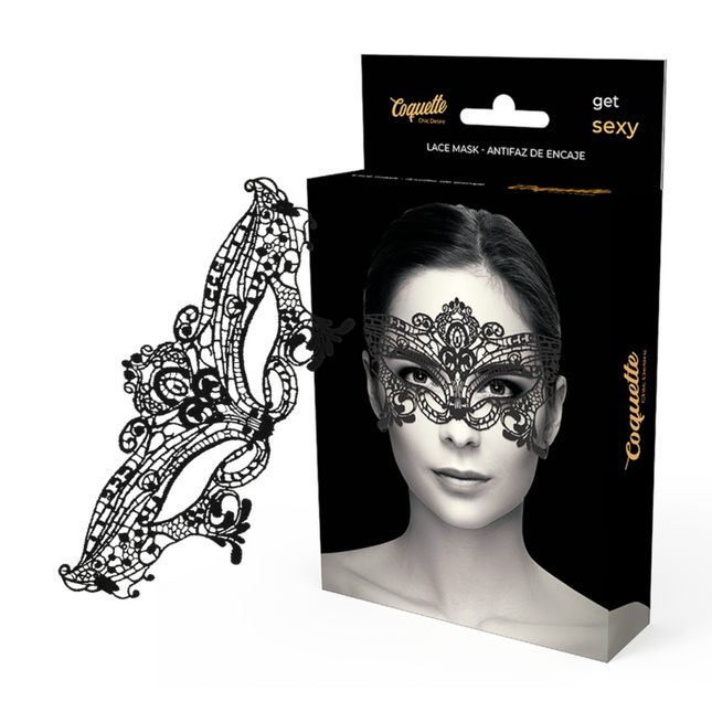 COQUETTE CHIC DESIRE - MASQUE LARGE EN DENTELLE NOIRE by COQUETTE ACCESSORIES