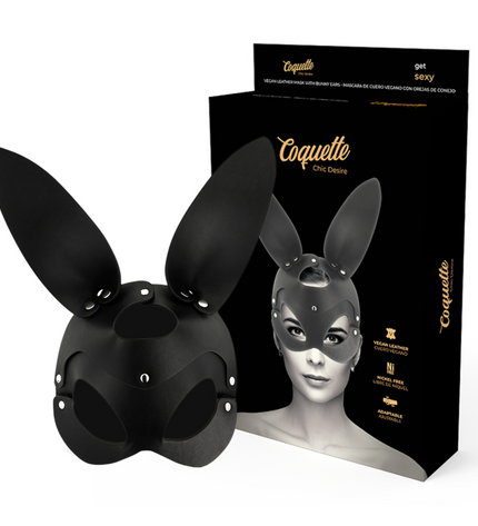 COQUETTE CHIC DESIRE - MASQUE EN CUIR VEGAN AVEC OREILLES DE LAPIN by COQUETTE ACCESSORIES