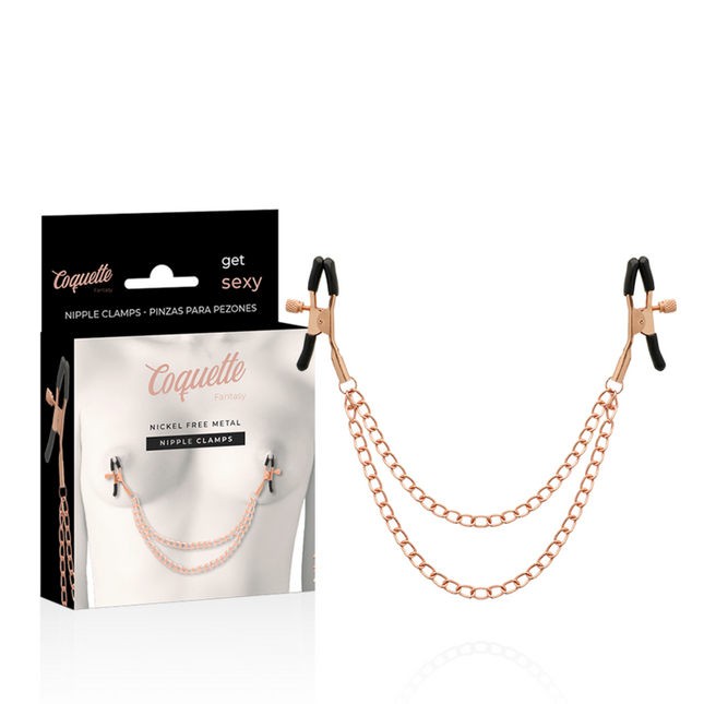 COQUETTE CHIC DESIRE - PINCES METELONS FANTAISIE EN MÉTAL AVEC CHAÎNE by COQUETTE FANTASY