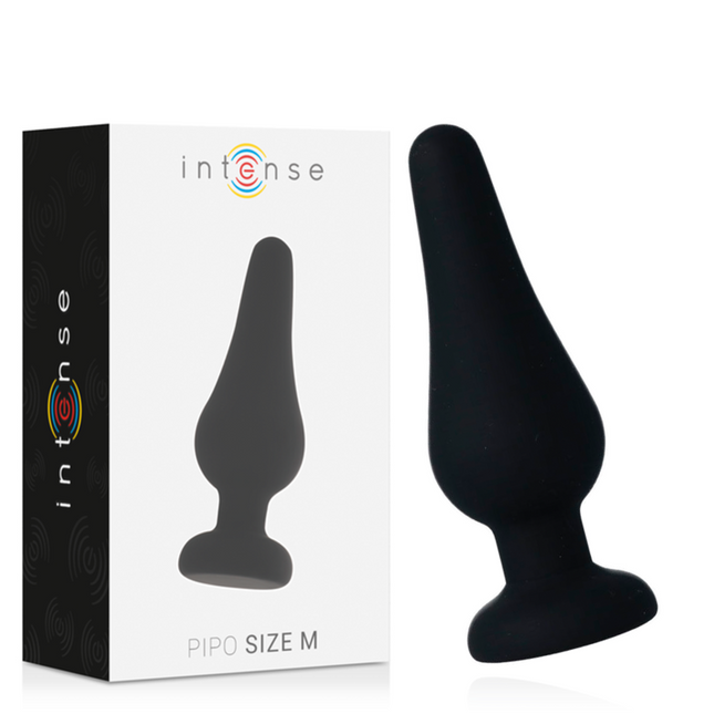 INTENSE - PLUG ANAL PIPO M SILICONE NOIR 11 CM - Concombre Boutique