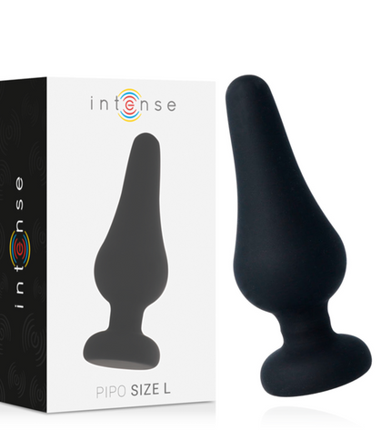 INTENSE - PLUG ANAL PIPO L SILICONE NOIR 13 CM - Concombre Boutique