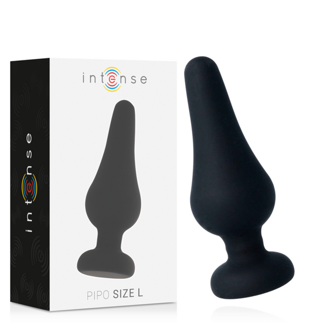 INTENSE - PLUG ANAL PIPO L SILICONE NOIR 13 CM - Concombre Boutique
