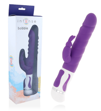 INTENSE - VIBRATEUR BOBBLE ROTATEUR SILICONE LILAS - Concombre Boutique
