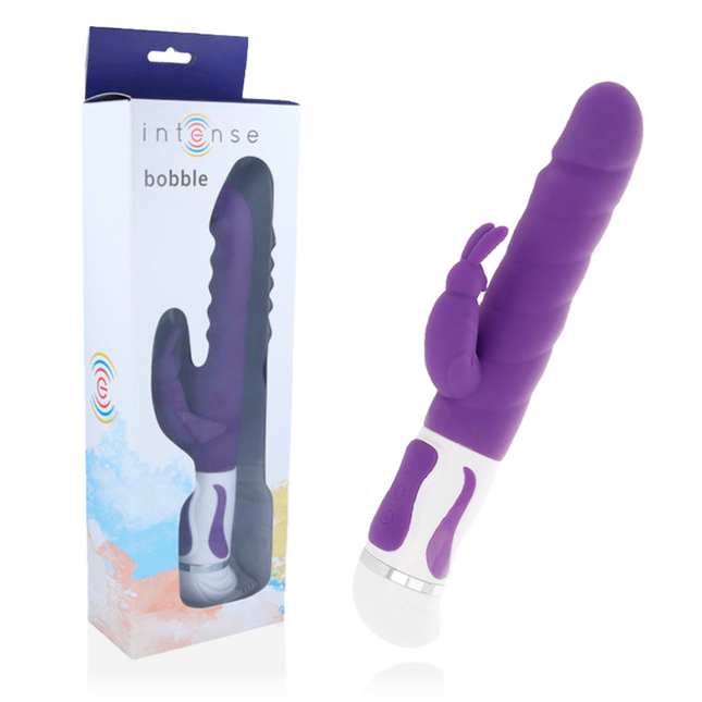 INTENSE - VIBRATEUR BOBBLE ROTATEUR SILICONE LILAS - Concombre Boutique