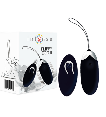 INTENSE - OEUF VIBRANT FLIPPY II AVEC TÉLÉCOMMANDE NOIR - Concombre Boutique