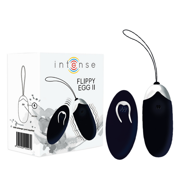 INTENSE - OEUF VIBRANT FLIPPY II AVEC TÉLÉCOMMANDE NOIR - Concombre Boutique