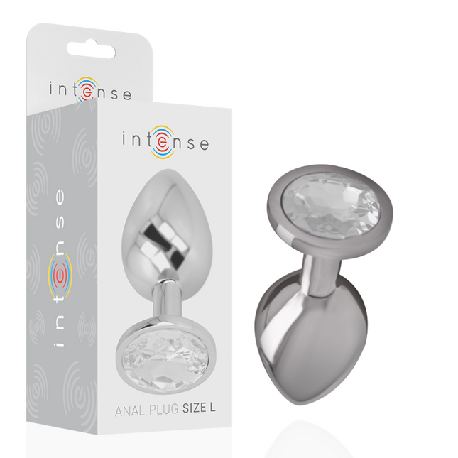 INTENSE - PLUG ANAL EN MÉTAL ALUMINIUM AVEC CRISTAL DARGENT TAILLE L by INTENSE ANAL TOYS
