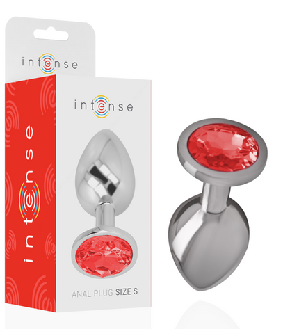 INTENSE - PLUG ANAL EN MÉTAL ALUMINIUM AVEC CRISTAL ROUGE TAILLE S by INTENSE ANAL TOYS