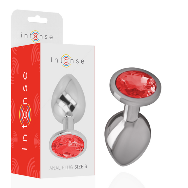 INTENSE - PLUG ANAL EN MÉTAL ALUMINIUM AVEC CRISTAL ROUGE TAILLE S by INTENSE ANAL TOYS