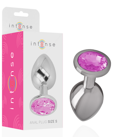 INTENSE - PLUG ANAL EN MÉTAL ALUMINIUM AVEC CRISTAL ROSE TAILLE S by INTENSE ANAL TOYS