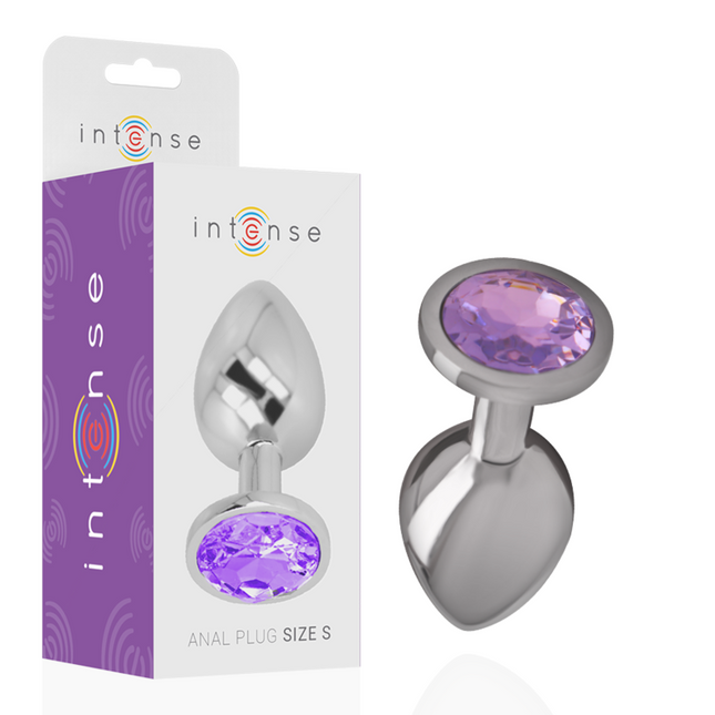 INTENSE - PLUG ANAL EN MÉTAL ALUMINIUM AVEC CRISTAL VIOLET TAILLE L by INTENSE ANAL TOYS