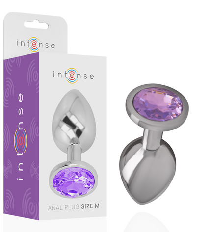 INTENSE - PLUG ANAL EN MÉTAL ALUMINIUM AVEC CRISTAL VIOLET TAILLE M by INTENSE ANAL TOYS