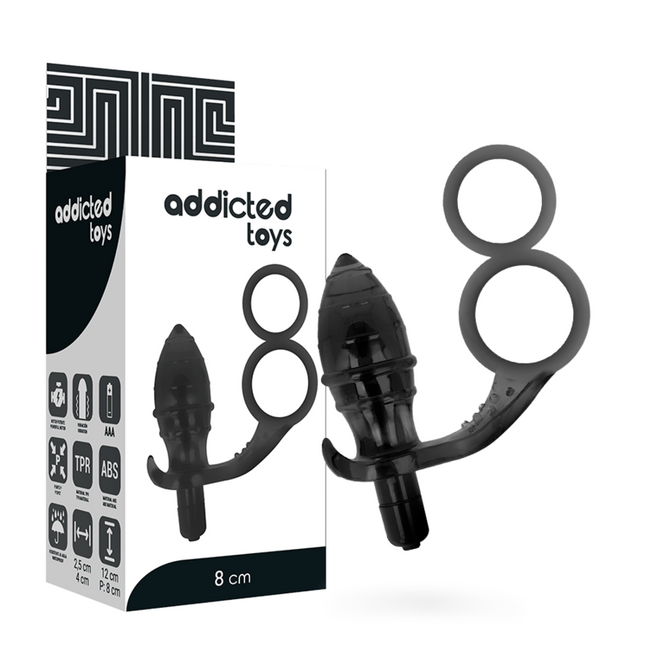 ADDICTED TOYS - PLUG ANAL AVEC DOUBLE ANNEAU NOIR by ADDICTED TOYS