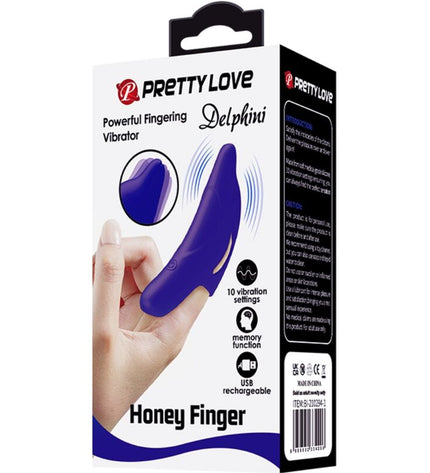 PRETTY LOVE - PUISSANT STIMULATEUR DE DOIGTS BLEU FONCÉ DELPHINI by PRETTY LOVE