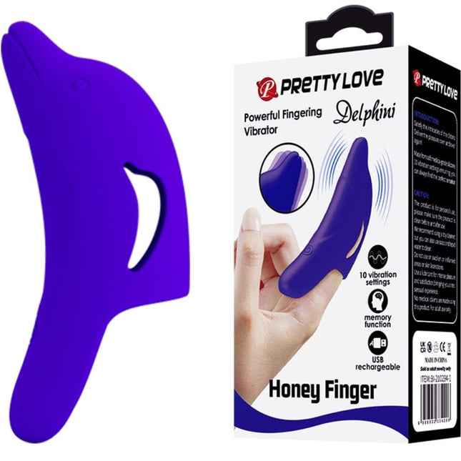 PRETTY LOVE - PUISSANT STIMULATEUR DE DOIGTS BLEU FONCÉ DELPHINI by PRETTY LOVE