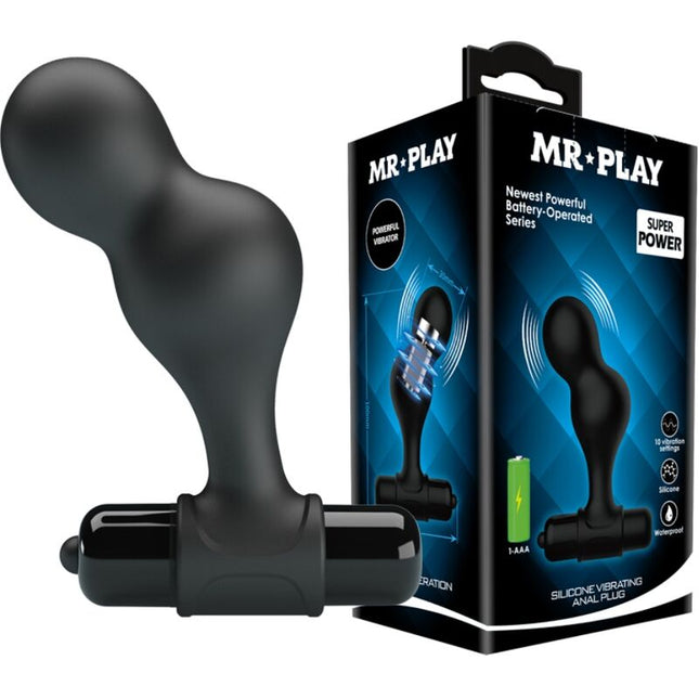MR PLAY - PLUG ANAL VIBRATEUR EN SILICONE NOIR by MR PLAY