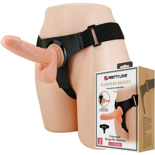 PRETTY LOVE - HARNAIS SLIPS HARNAIS UNIVERSEL AVEC GODE TOM 20 CM NATUREL by PRETTY LOVE