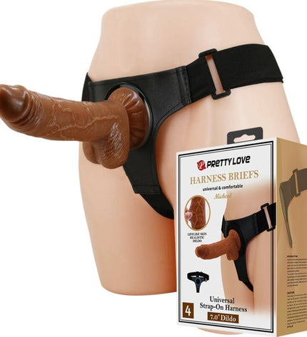 PRETTY LOVE - SLIP HARNAIS HARNAIS UNIVERSEL AVEC GODE MICHEAL 20 CM NOIR by PRETTY LOVE
