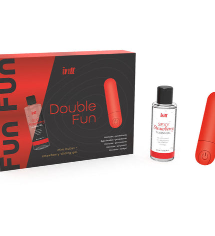 INTT RELEASES - KIT DOUBLE FUN AVEC BULLET VIBRANT ET GEL DE MASSAGE À LA FRAISE by INTT RELEASES