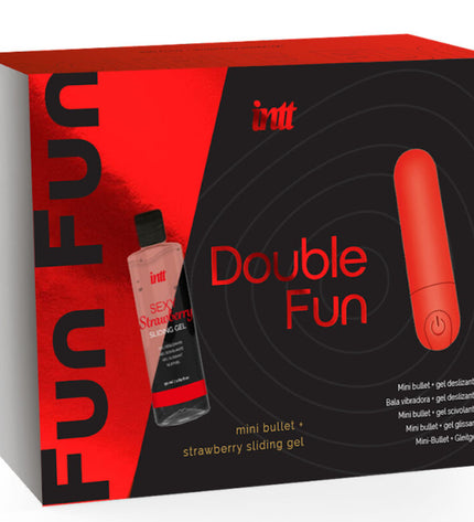 INTT RELEASES - KIT DOUBLE FUN AVEC BULLET VIBRANT ET GEL DE MASSAGE À LA FRAISE by INTT RELEASES