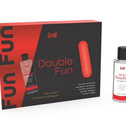 INTT RELEASES - KIT DOUBLE FUN AVEC BULLET VIBRANT ET GEL DE MASSAGE À LA FRAISE by INTT RELEASES