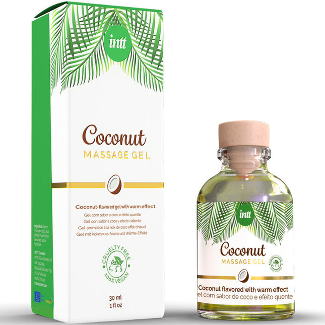 INTT - GEL DE MASSAGE VÉGAN AU SAVEUR DE COCO ET EFFET CHAUFFANT by INTT VEGAN LINE