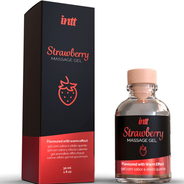 INTT MASSAGE & ORAL SEX - GEL DE MASSAGE EFFET CHAUD SAVEUR FRAISE by INTT MASSAGE & ORAL SEX