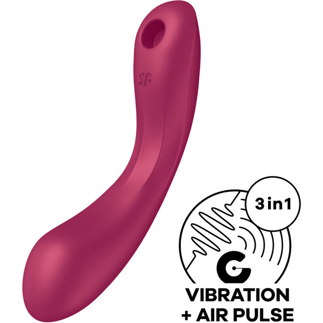 SATISFYER - CURVE TRINITY 1 AIR PULSE VIBRATION ROUGE by SATISFYER AIR PULSE
