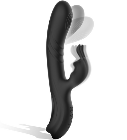 BLACK&SILVER - STIMULATEUR DE LAPIN EN SILICONE RECHARGEABLE JAMIE NOIR by BLACK&SILVER