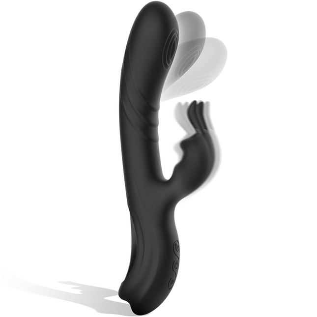 BLACK&SILVER - STIMULATEUR DE LAPIN EN SILICONE RECHARGEABLE JAMIE NOIR by BLACK&SILVER